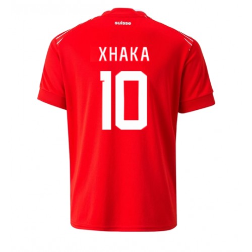 Szwajcaria Granit Xhaka #10 Koszulka Podstawowych MŚ 2022 Krótki Rękaw Szwajcaria Granit Xhaka #10 Koszulka Podstawowych MŚ 2022 Krótki Rękaw